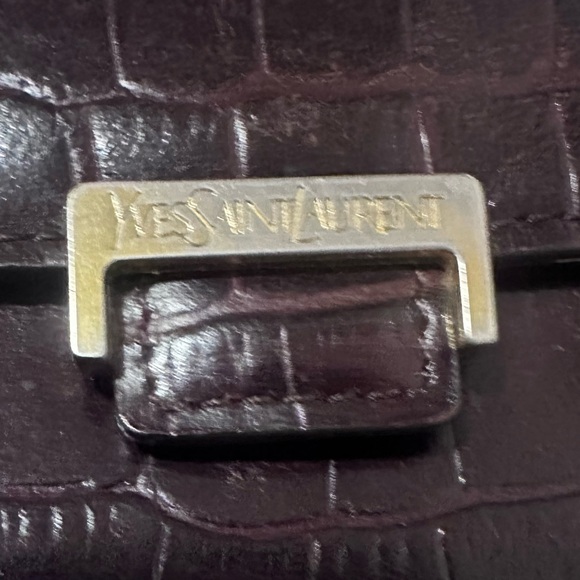 Saint Laurent crocodile-embossed leather long wallet gold-tone YSL logo clasp. - Picture 10 of 11